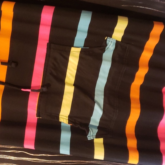 NWOT Beach Covered Up Hooded Lightweight Rainbow  Striped Summer Dress Pockets - Picture 10 of 16